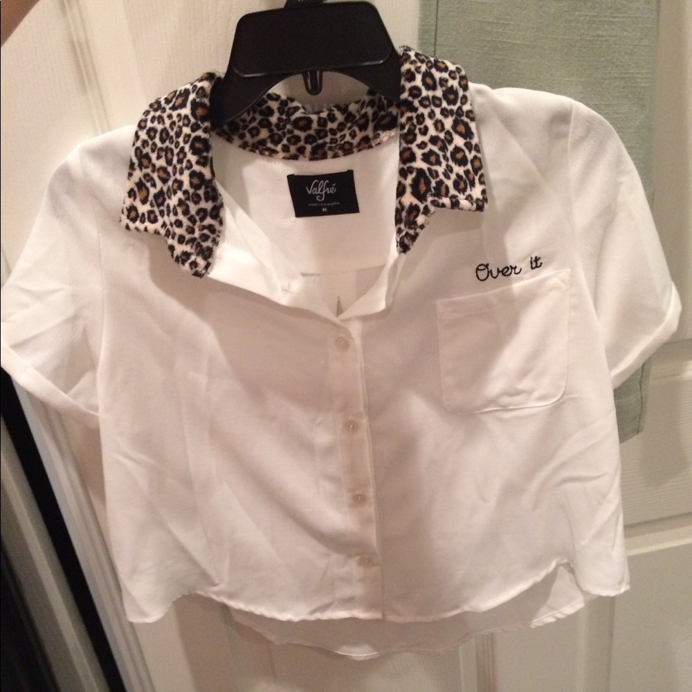Valfre Over It Leopard Collar Top M